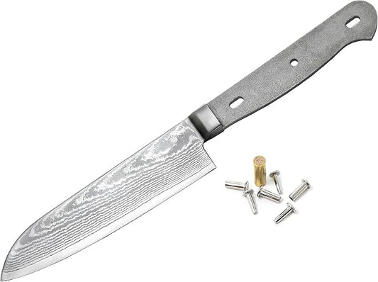 KATSURA Woodworking Project Kit - 5-inch Small Santoku Chef Knife Blank - Japanese VG-10-67 Layers Damascus Steel - NO LOGO