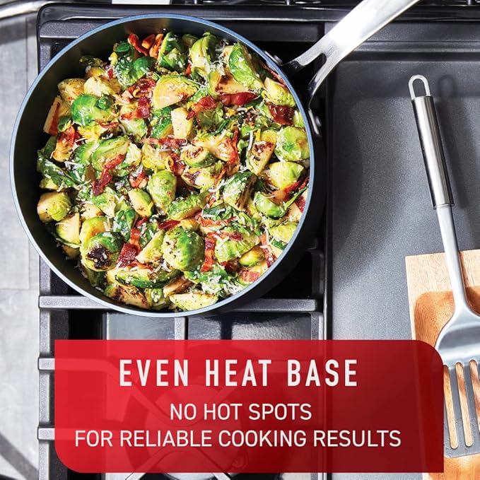 T-fal Platinum Hard Anodized Nonstick Cookware Set 12 Piece Oven Broiler Safe 500F, Lid Safe 350F Pots and Pans, Dishwasher Safe Black