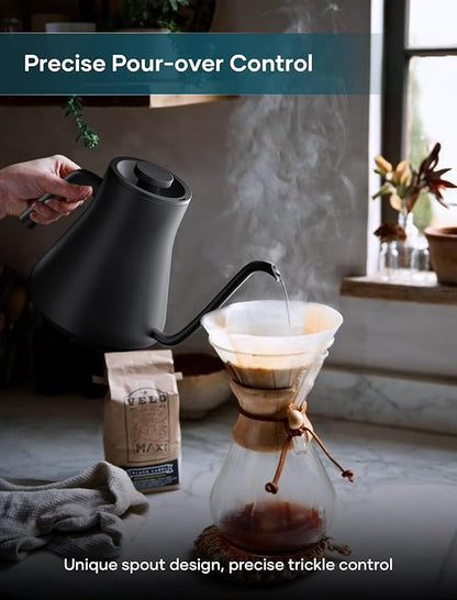 INTASTING Electric Kettles, Gooseneck Electric Kettle, ±1℉ Temperature Control, Stainless Steel Inner, Quick Heating, for Pour Over Coffee, Brew Tea, Boil Hot Water, 0.9L Artisan