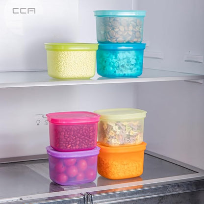 7-Pack Meal Prep Containers (500ml / 17oz) — Reusable Plastic Food Storage with Lids for Portion Control & School Lunches, Microwave/Freezer Safe Stackable Bento Box