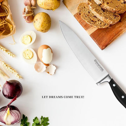 Knife Set 3-Piece, Include Chef & Santoku & Paring Knife, Professional High Carbon Stainless Steel Knives Set for Kitchen with Ergonomic ABS Handle Elegant Box