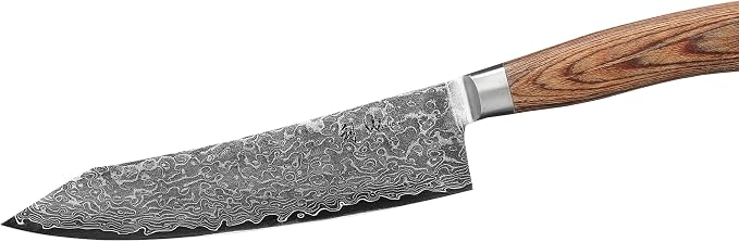 Wakoli EDIB Pro Premium Kiritsuke Chef's Knife – Japanese-Style Kitchen Knife | 8-Inch Blade Made of 67-Layer Genuine Damascus Steel with Pakkawood Handle | Sharp, Durable, Professional Cooking Tool