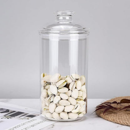 34oz Acrylic Storage Jar, Airtight Lid with Silicone Sealing Ring, Ideal Canister Container for Sugar, Tea, Spices, Herbs, Shells, Bath Salt, Christmas Decorative Apothecary Jars