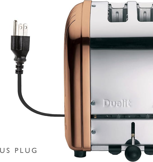 Dualit Classic 2 Slice NewGen Toaster - Stainless Steel - Hand Built in the UK - Replaceable ProHeat elements - Defrost Bread - Mechanical Timer - Copper Classic Toaster