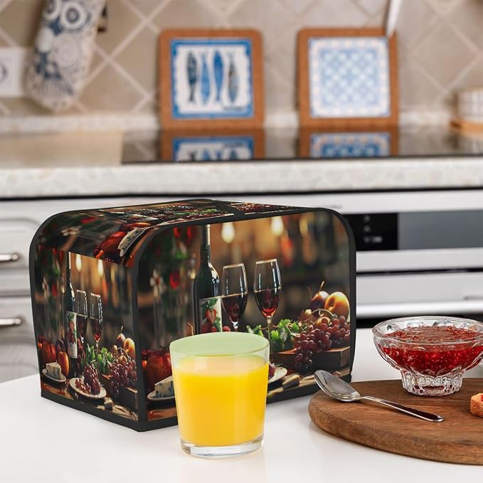 Grape Wine Toaster Cover 2 Slice Wide Slot Washable Toaster Covers | Fruit Apple Dust and Fingerprint Protection Bread Maker Covers for Kitchen Accessories Decor Bakeware Women Gift