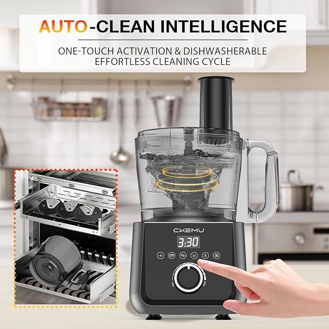 12 Cup Smart Food Processor | Electric Food Chopper Slicer, French-Fry Slicing Shredding Chopping Kneading Cutter, For Meat, Vegetable, Fries, Cheese