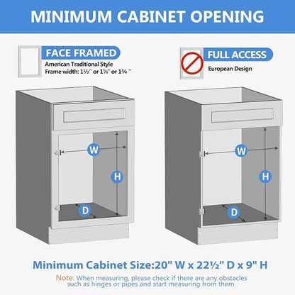 LOVMOR Pull Out Cabinet Organizer High Drawer 19½” W x 21”D Hard Close Wood Slide Out Shelves Cabinet Storage and Organizer with Full Extension Rail Slides Pull Out Drawer for Kitchens Cabinet Pantry