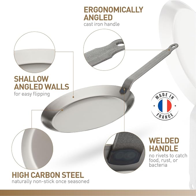 Matfer Bourgeat Black Carbon Steel Crêpe Pan, 7"