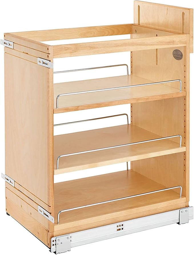 Rev-A-Shelf Maple Pullout Organizer w/Blum Soft-Close for 18" Base Cabinets