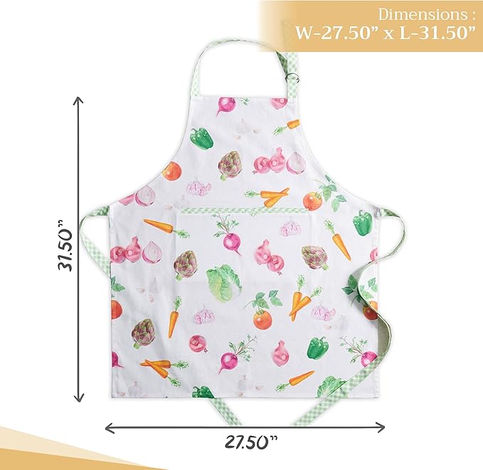Maison d' Hermine 100% Cotton Apron for women with Pocket Kitchen Chef Apron for Men Cooking Spring Summer