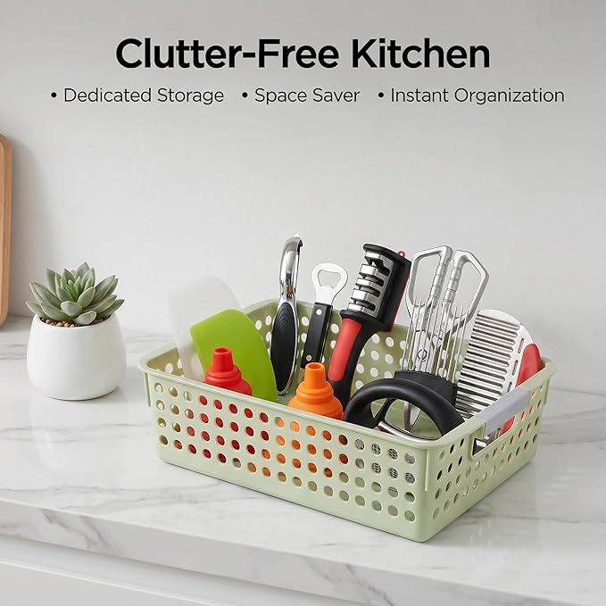 13-Piece Kitchen Gadget Set (Includes Storage Basket) — Featuring Kitchen Shears, Knife Sharpener, Peeler, Dough Scraper, Funnel, and Anti-Scald Tongs — A Complete Set of Cooking and Food Prep Tools