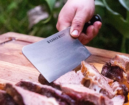 KANKA 7 inch Meat Cleaver Knife – Professional Knife for BBQ & Kitchen, Ergonomic Handle Stainless Steel Butcher for Meat, Fish & Bone Cutting - Heavy Duty Chef Chopper Razor Sharp & Rust-Resistant