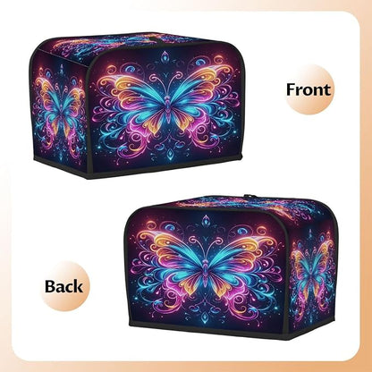 Animal Butterfly Galaxy Toaster Cover 2 Slice Wide Slot Washable Kitchen Appliance Covers Fingerprint Bread Machine Dust Cover Small Toaster Oven Accessories Covers Bread Maker Bag Women Gift