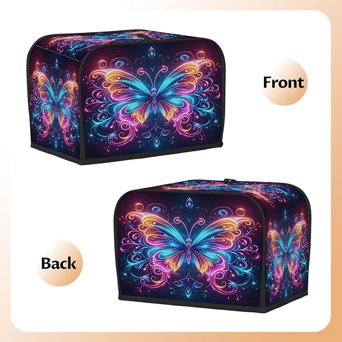 Animal Butterfly Galaxy Toaster Cover 4 Slice Wide Slot Washable Kitchen Appliance Covers Fingerprint Bread Machine Dust Cover Small Toaster Oven Accessories Covers Bread Maker Bag Women Gift