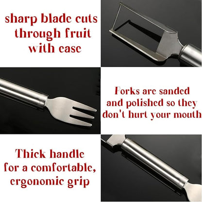 Watermelon Cutter, 2-in-1 Stainless Steel Dual Head Watermelon Fork Slicer, Summer Fruit Cutting Tool, Portable Kitchen Gadgets for Home, Camping & Picnic (2 Pcs)