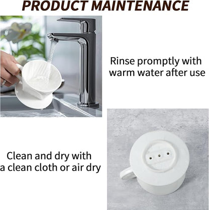 Mongdio Pour Over Coffee Maker, Ceramic Pour Over Dripper, Coffee Pour Over with 3 Holes Flat Bottom, Coffee Accessories for Home, Size 02 White
