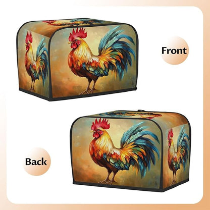 Toaster Cover 4 Slice Wide Slot Farm RoosteBread Toaster Oven Dustproof Cover Small Appliance Kitchen Covers Dust and Fingerprint Protection for Women Gift 4 Slice