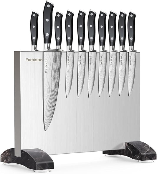 Magnetic Knife Holder Block,Double Sided Magnetic Knife stand for kitchen Counter,Stainless Steel Magnet Knife Rack Strip