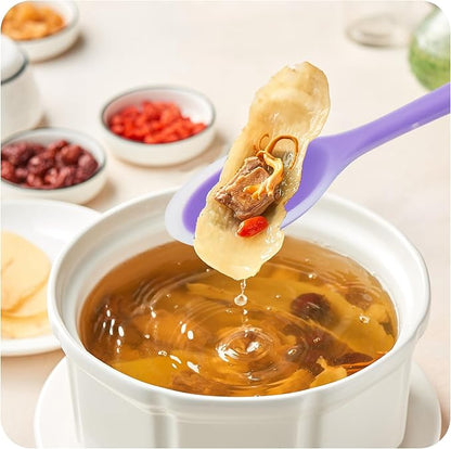 4Pcs Silicone Cooking Spoon, Heat-Resistant Nonstick Silicone Spoon for Stirring, Mixing, Cooking, Baking and Daily Use(Purple)