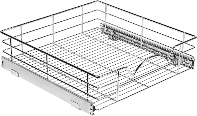 HOLDN’ STORAGE Pull Out Cabinet Organizer, Slide Out Drawer for Kitchen Cabinets & Pantry, Roll Out Shelf for Pots, Pans & Under Sink Storage, Heavy-Duty Full-Extension, 22"W x 21"D x 5"H