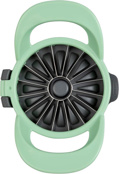 PrepWorks by Progressive Dishwasher Safe 16-Slice Thin Apple Slicer and Corer with Attached Safety Cover (Pistachio)