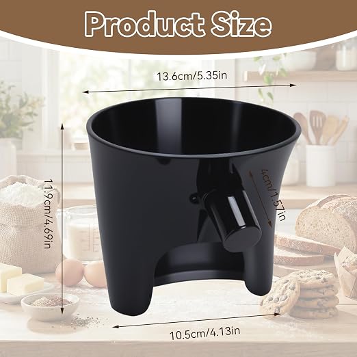 Flour Funnel for KitchenAid Tilt-Head Stand Mixer 4.5 & 5 Qt (KSM150), 5 Qt Anti-Splash Attachment, Easy to Use Kitchen Aid Flour Funnel for Baking (Black)