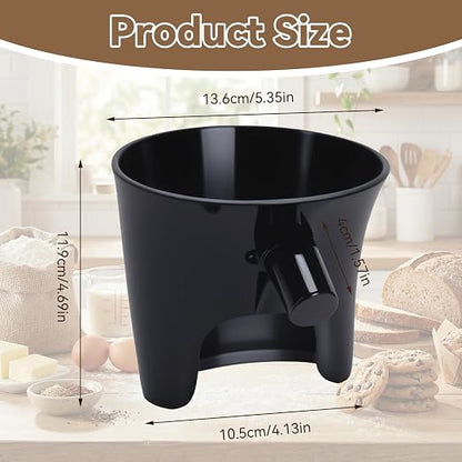 Flour Funnel for KitchenAid Tilt-Head Stand Mixer 4.5 & 5 Qt (KSM150), 5 Qt Anti-Splash Attachment, Easy to Use Kitchen Aid Flour Funnel for Baking (Black)
