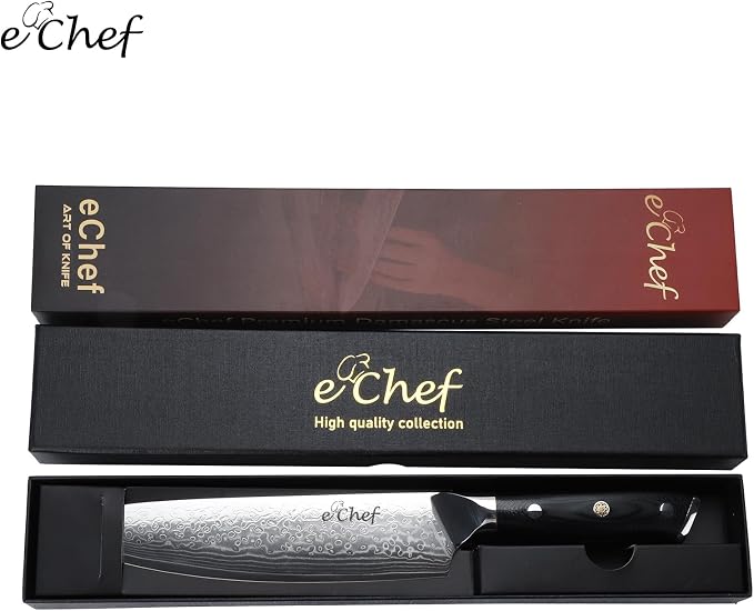 8-inch Damascus Chef Knife, made with sharp VG10 steel, 67 layers Damascus cooking knife, G10 handle, beautifully packaged box (8-inch chef's knife)