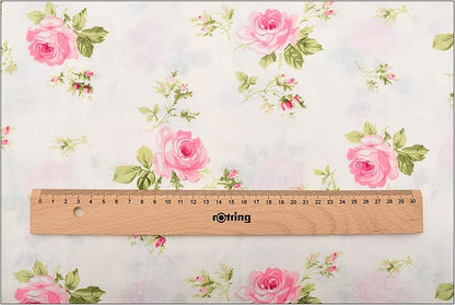 Nodsaw 14-Pieces Vintage Floral Fat Quarters Fabric Bundles Pre-Cuts 18" x 22" - Retro Floral, Rose & Check Prints Cotton Fabric for Quilting, Sewing, Patchwork, and DIY Crafts