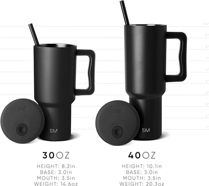 Simple Modern 40 oz Trek Tumbler with Handle and Straw Lid | Cup Holder Friendly Insulated Stainless Steel Travel Mug | Violet Dreams