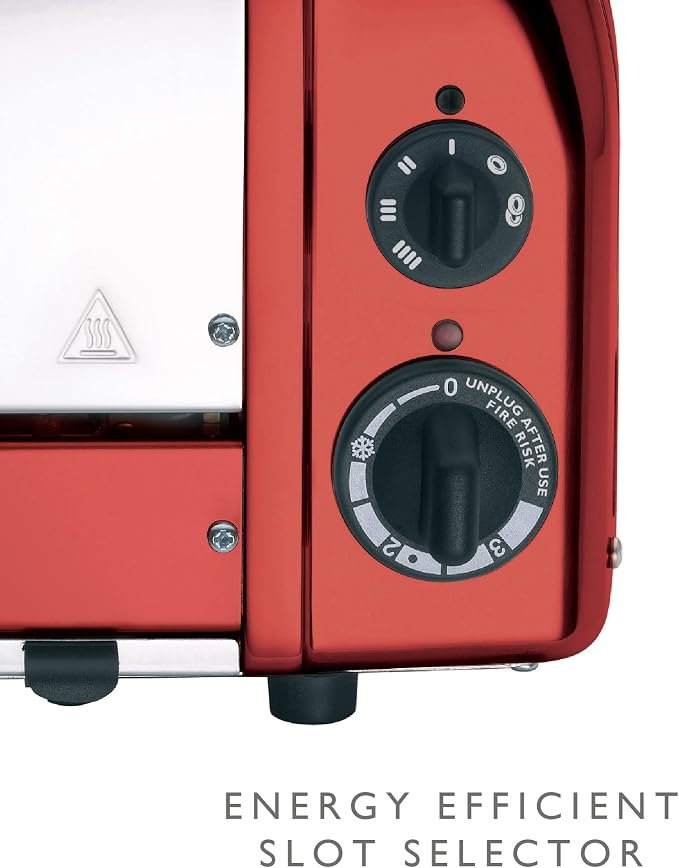 Dualit Classic 4 Slice NewGen Apple Candy Red Toaster - Hand Built in the UK – Replaceable ProHeat® Elements - Heat 1/2/3/4 Toast Slices, Defrost Bread, Mechanical Timer - For Toast, Bagels & More