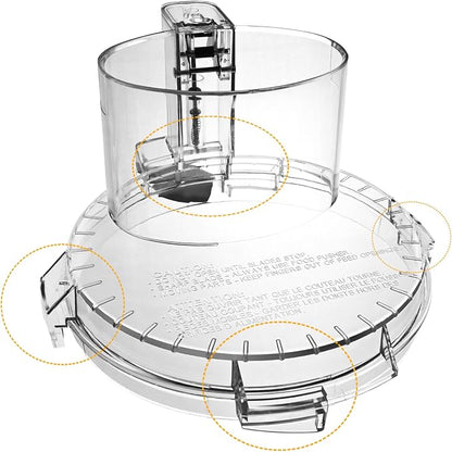 4 Locking Tabs DFP-14NWBCT1 Clear Food Processor Work Bowl Cover Compatible with Cuisinart Tritan Only fits Bowl DLC-005AGTXT1 Fits Model DFP-14, NOTE:This New Lid Only Fits WorkBowl with 4 Tabs