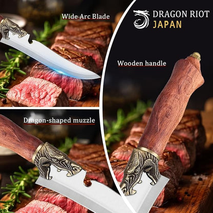 DRAGON RIOT Sharp Boning Knife for Meat Cutting, Full Tang Meat Deboning Knives with Sheath High Carbon Steel for Home Kitchen