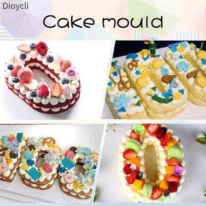 Dioycli Number Cake Molds for Baking 3D Silicone Cake Molds DIY Personalized Cake Pan for Birthday Wedding and Anniversary Number 0 Cake Pan of 10 Inch