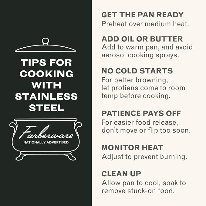 Farberware Classic Series Anniversary Edition Cookware Set, 8-Piece, Stainless Steel Pot and Pan Set