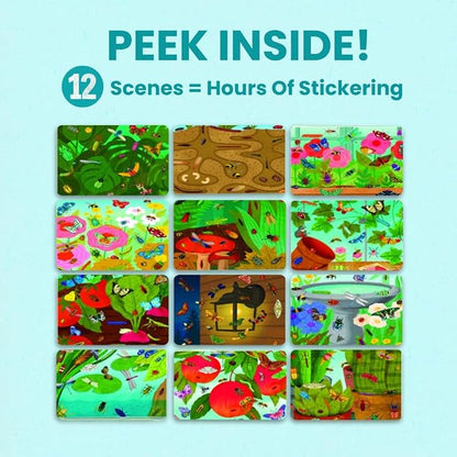 Cupkin Hello Bugs Sticker Book Activity for Kids, Toddler Airplane Travel Essentials, 500+ Bugs Stickers for Kids + 12 Scenes + 12 Coloring Book Pages, Bug Lover Gift, Children's Crafts Ages 2–8 Years