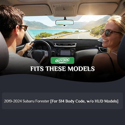 Dash Cover, Anti-Glare, Sun Protection, Dustproof, UV-Proof, Dashboard Covers, Interior Car Accessorie Fit for 2019-2024 Su-baru Forester, Not Fit w/HUD Models (Fits Mfr Body Code:S14), Black
