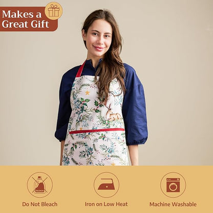 Maison d' Hermine 100% Cotton Apron for women with Pocket Kitchen Chef Apron for Men Cooking Spring Summer