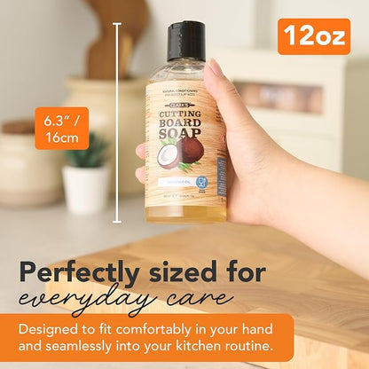 CLARK'S Cutting Board Refined Coconut Soap - Plant Based Food Safe Castile Soap For Countertops Butcher Blocks Bamboo And Utensils - Cleans And Restores Wood - Use Before Food Grade Mineral Oil