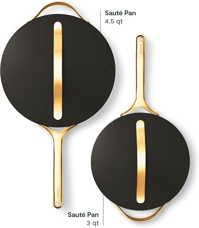 Caraway 10in (3qt) Saute Pan + 12in (4.5qt) Saute Pan Duo Black