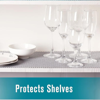 Shelf and Drawer Liner, Non-Adhesive Non Slip and Grip Durable Clean Pad Full Size 17.7 Inches x 20 Feet for Drawers, Shelves, Cabinets, Storage, Kitchen, Desks, Kitchenware, Tableware, Beige