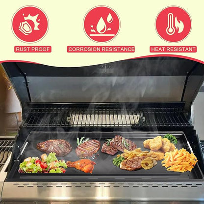 Full-Size Griddle Inserts for Nexgrill Home Depot 6 Burner 720-0896B 720-0896 720-0896C 720-0896E 720-0896CP Gas Grill Replacement Parts, Flat Top Griddle for Nexgrill 730-0898A 730-0898, Carbon Steel