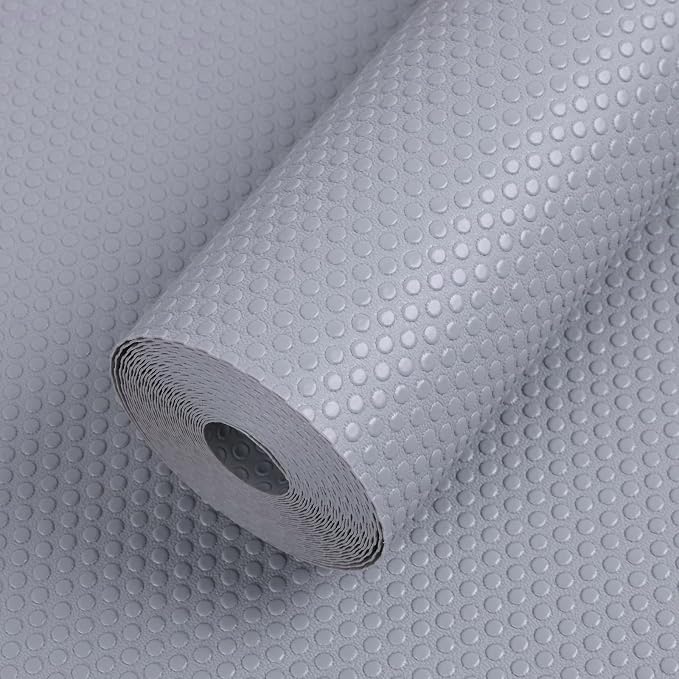 FLPMIX Kitchen Cabinet Shelf Liner: Waterproof Drawer Liner 12"x 120" - Easy to Cut Non-Adhesive Cupboard Mat for Kitchen Bathroom Pantry Shelves Light Gray