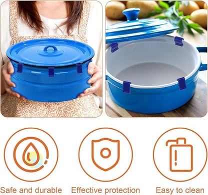 Gosknor 12pcs Dutch Oven Lid Protector Clips, Premium Silicone Pot Cookware Protector Clips Practical Pots Accessories for Storage Stacking & Display Dutch Oven (Blue)