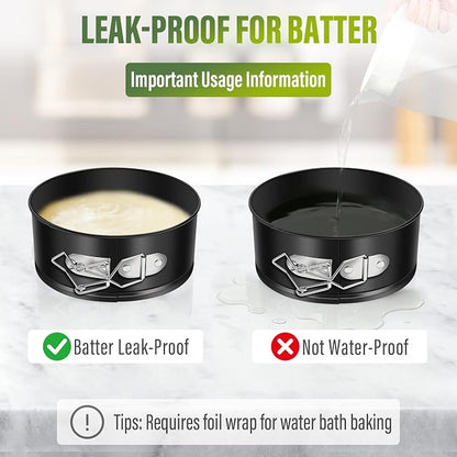 Vakoo 4 Inch Springform Pan - Nonstick, Leakproof Cheesecake Pan for Baking, Easy Release, No Parchment Paper Needed, Set of 4
