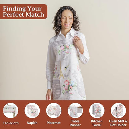 Maison d' Hermine 100% Cotton Apron for women with Pocket Kitchen Chef Apron for Men Cooking Spring Summer