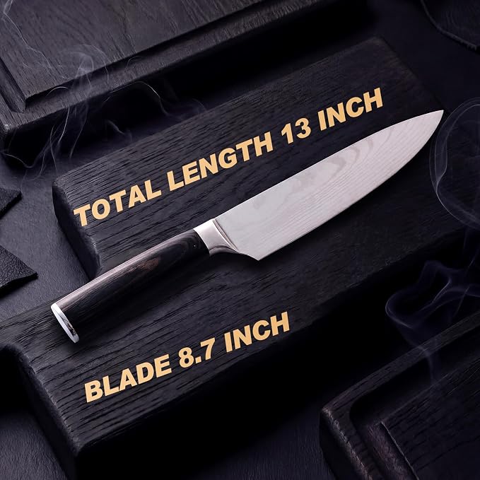 Kitchen Knife, High Carbon Stainless Steel Professional Sharp Chef Knife Set, Japanese Chefs Knives for Home Food Cooking Meat Cutting, Chopping Knife