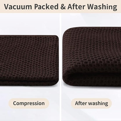 Homaxy 100% Cotton Kitchen Towels and Dishcloths Set, 12 x 12 Inches and 13 x 28 Inches, Set of 8 Bulk Kitchen Towels Set, Ultra Soft Absorbent Dish Cloths for Washing Dishes, Dark Brown