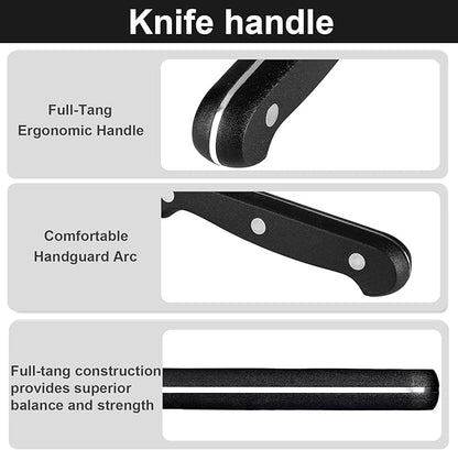 Kitchen Knife, 3-Pcs Knife Set, 8 Inch Chef Knife, 5 Inch Utility Knife, 3.5 Inch Paring Knife, Ultra Sharp Chef's Knives in High Carbon Stainless Steel, Ideal for Cooking, Chopping, Slicing and BBQ