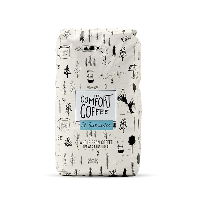 Mt. Comfort Coffee El Salvador Medium Roast, 2.5lb - Flavor Notes of Honey, Tangerine, & Chocolate - Sourced From Local, El Salvadorian Coffee Farms - Roasted Whole Bean
